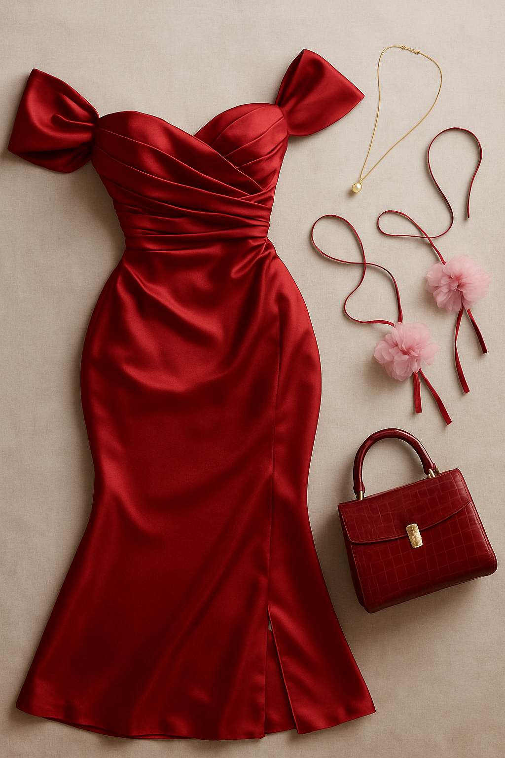 Scarlet Whisper – Satin Elegance Redefined❤️