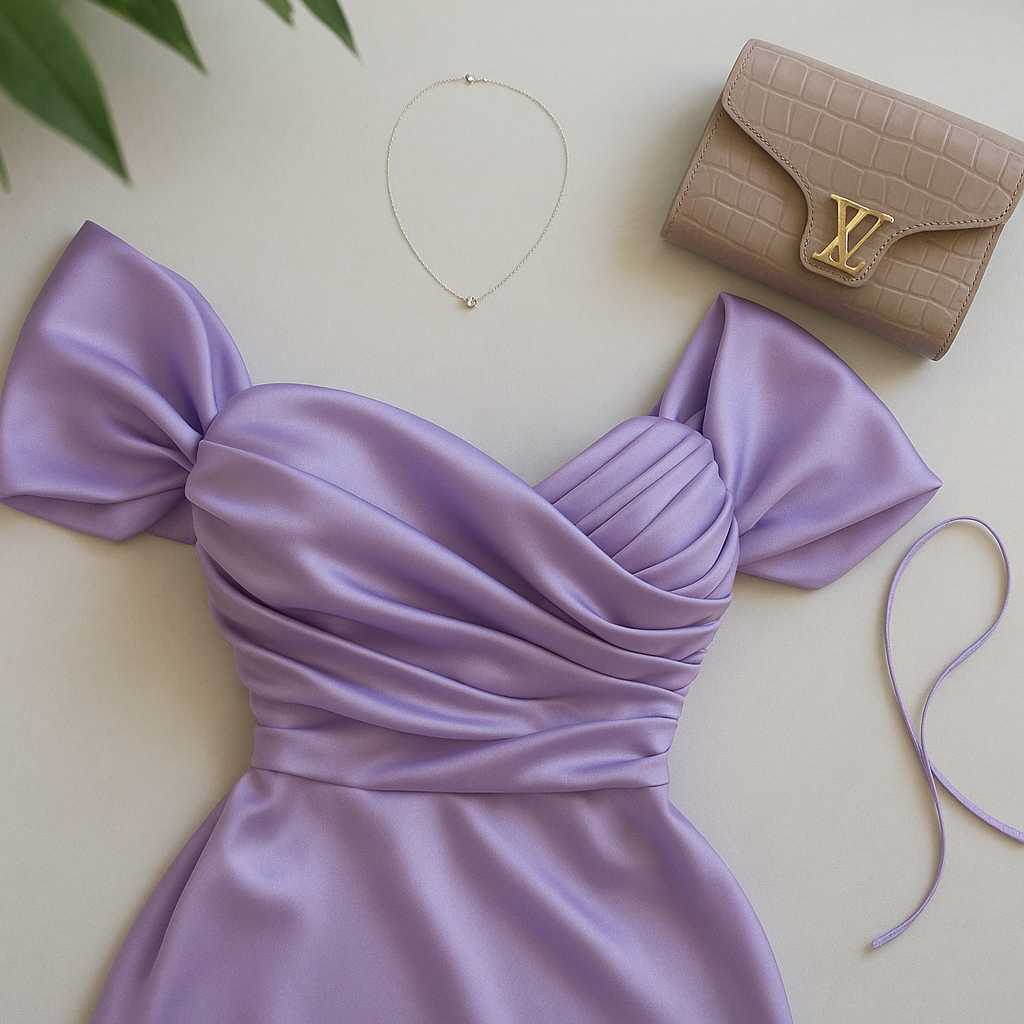 Rosé Whisper Satin Dress