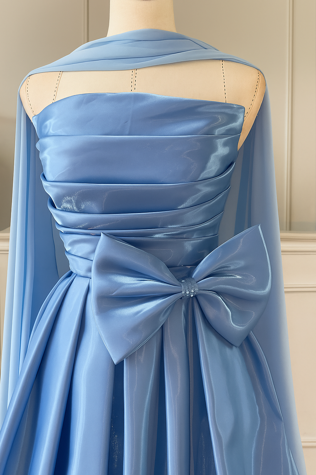 Celestial Grace Satin Gown